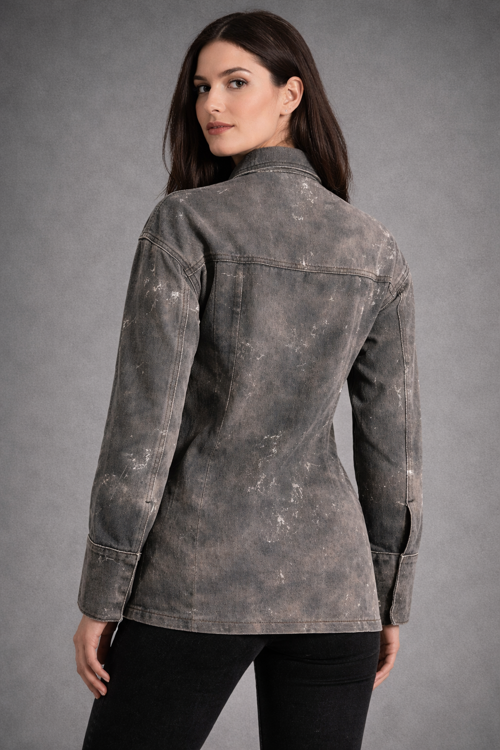 long sleeve zip-up utility jacket with oversized pocket detail – ASHER