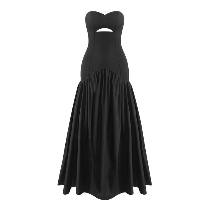 Black Strapless Cut-Out Structured Maxi Dress – VÉRONA