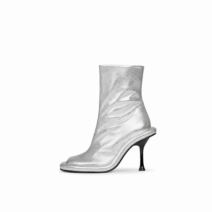 Denim Sculpted Heel Ankle Boots – INDIGO