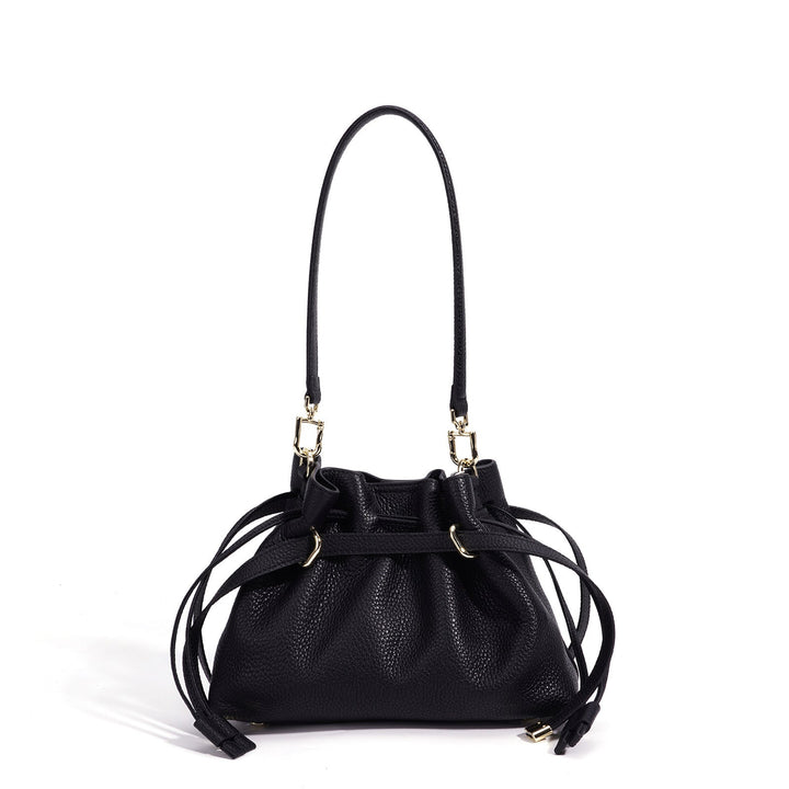 Taupe Drawstring Mini Bucket Bag – AVELINE