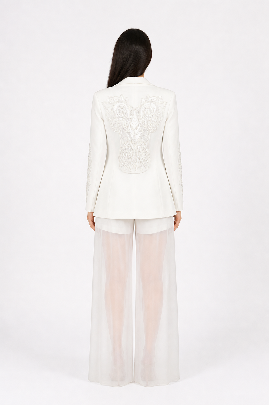 Sheer Overlay Tailored Set – LUXE