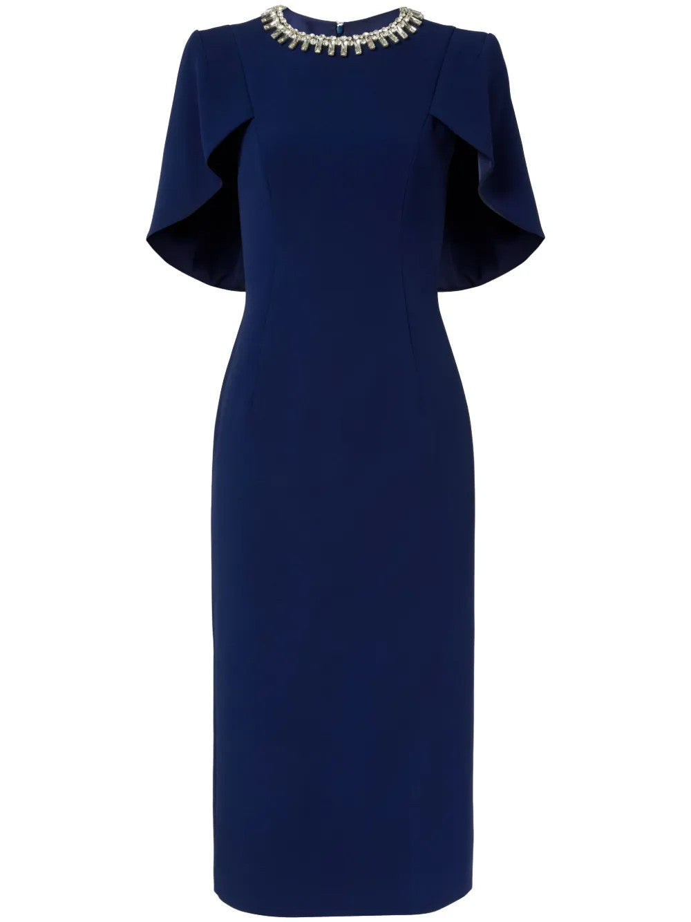 embellished neckline sheath dress with flutter sleeves – ODD- FEDAH