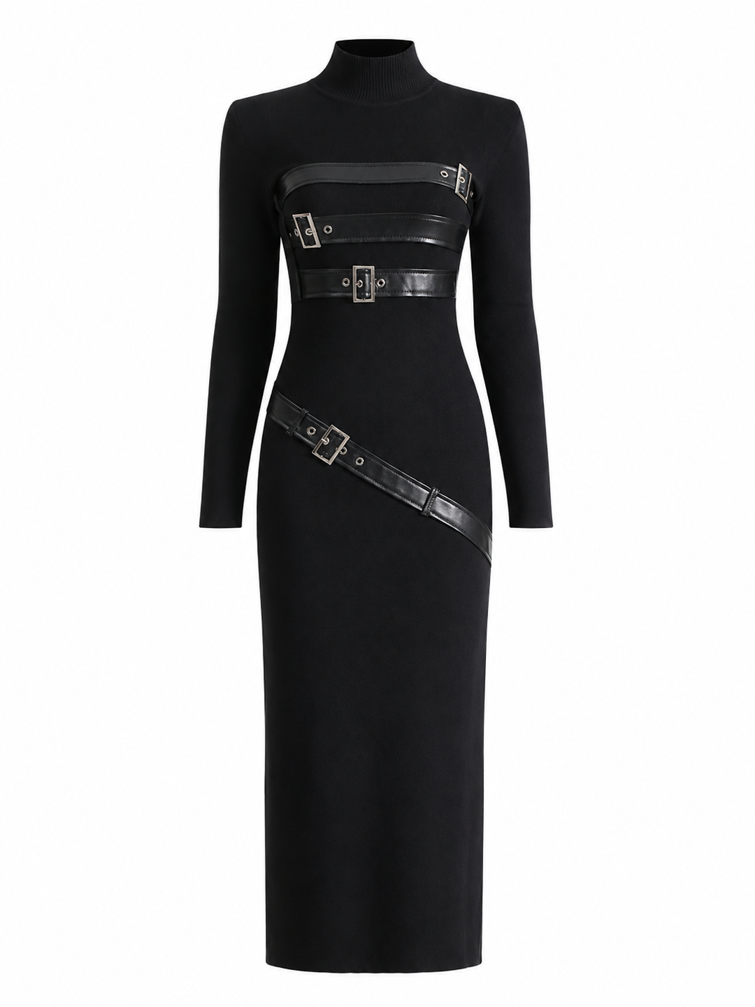 Buckle Detail Knit Maxi Dress - Urban