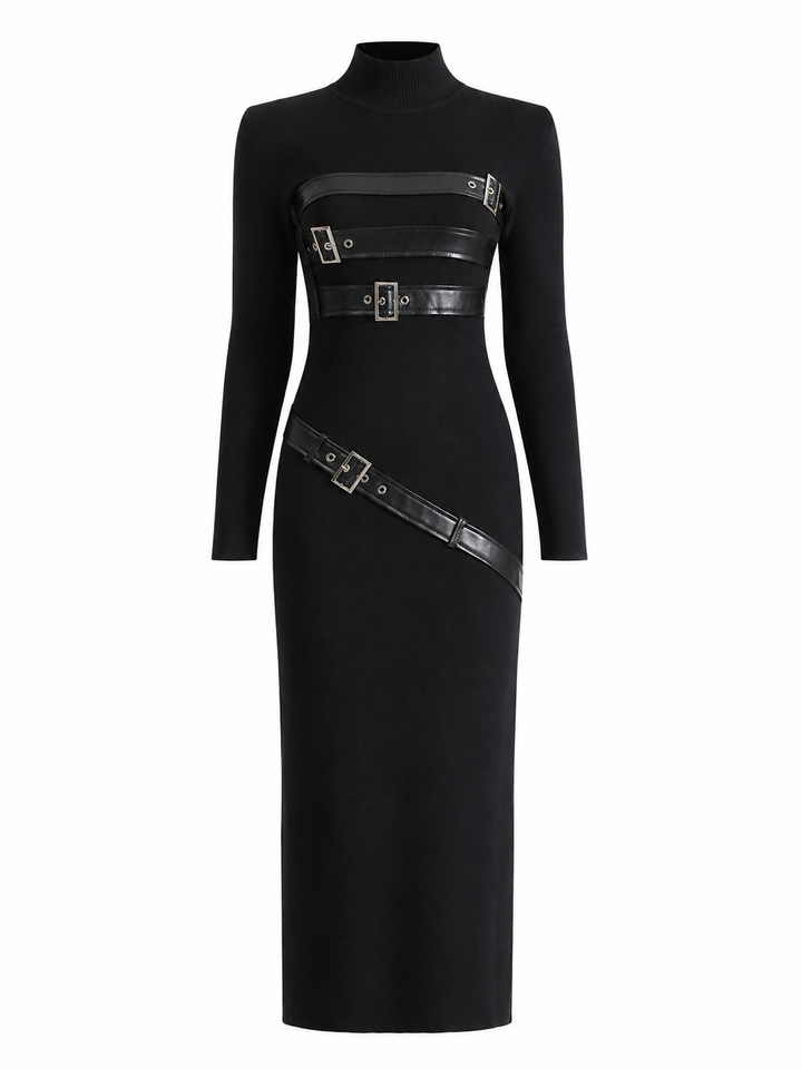 Buckle Detail Knit Maxi Dress - Urban