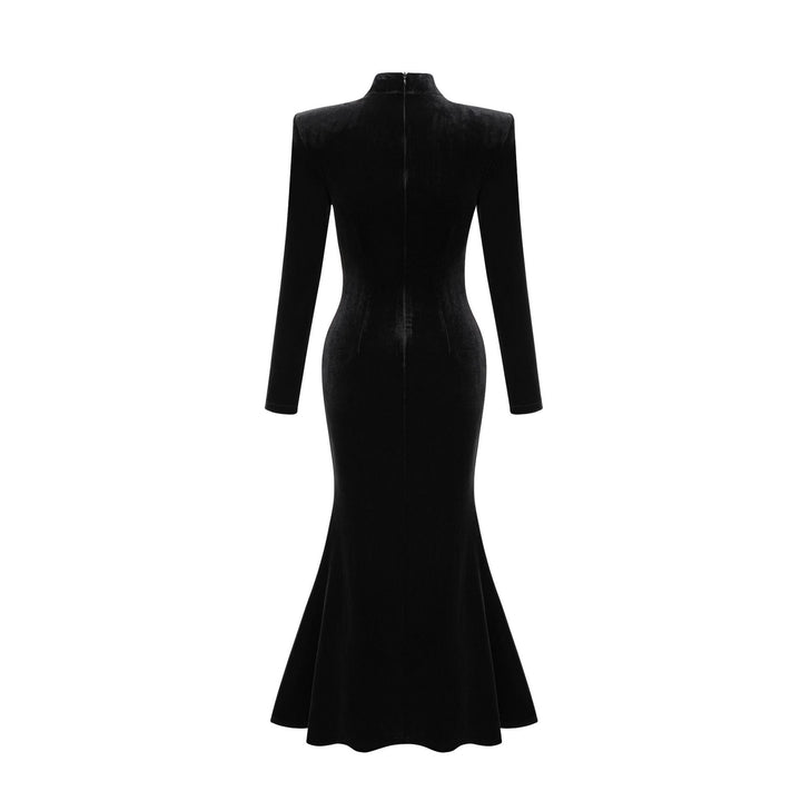 long-sleeve mermaid gown with embellished bodice – ROYALE