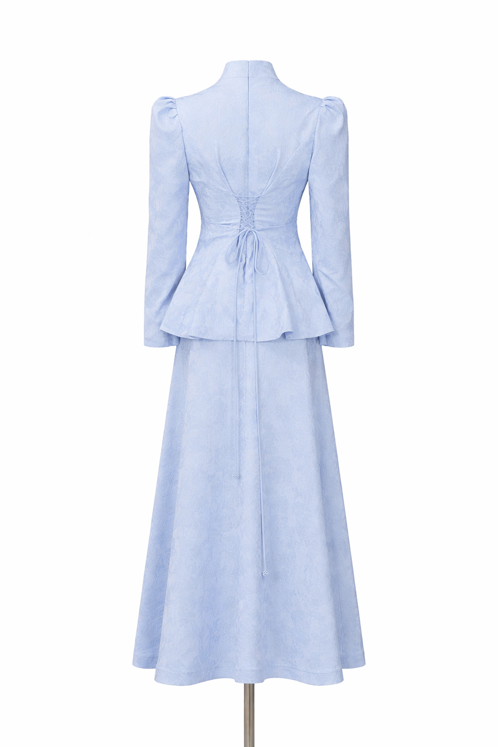long sleeve embroidered peplum jacket dress set – AURELIA