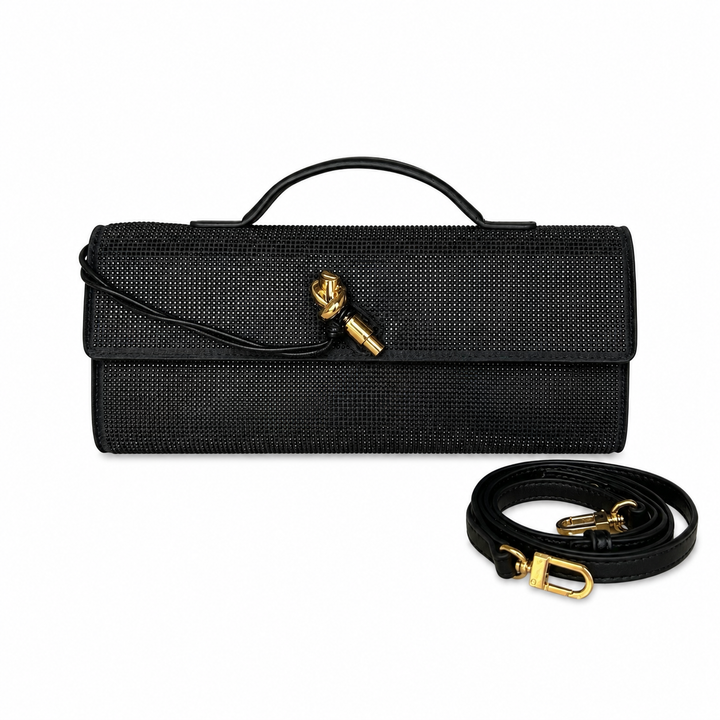 Crystal Embellished Evening Clutch Bag – MOCHA