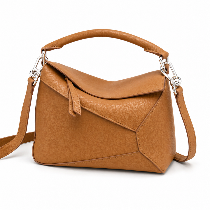Structured Leather Crossbody Satchel – CAMELAIRE