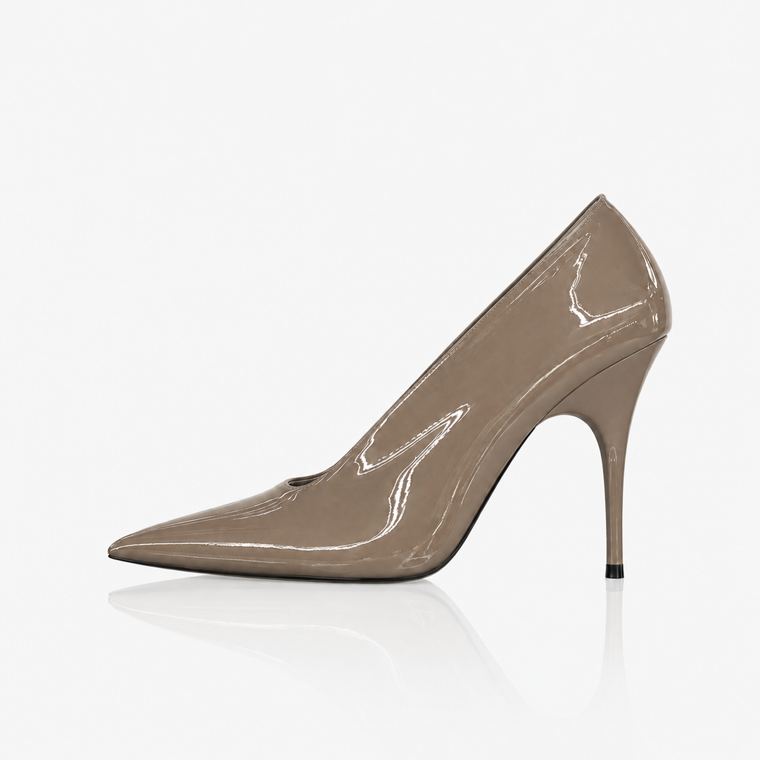 Patent Pointed Toe Stiletto Pumps – NUDE