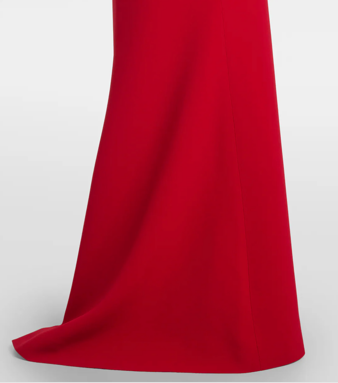 long sleeve V-neck gown with double bow detail – WALID