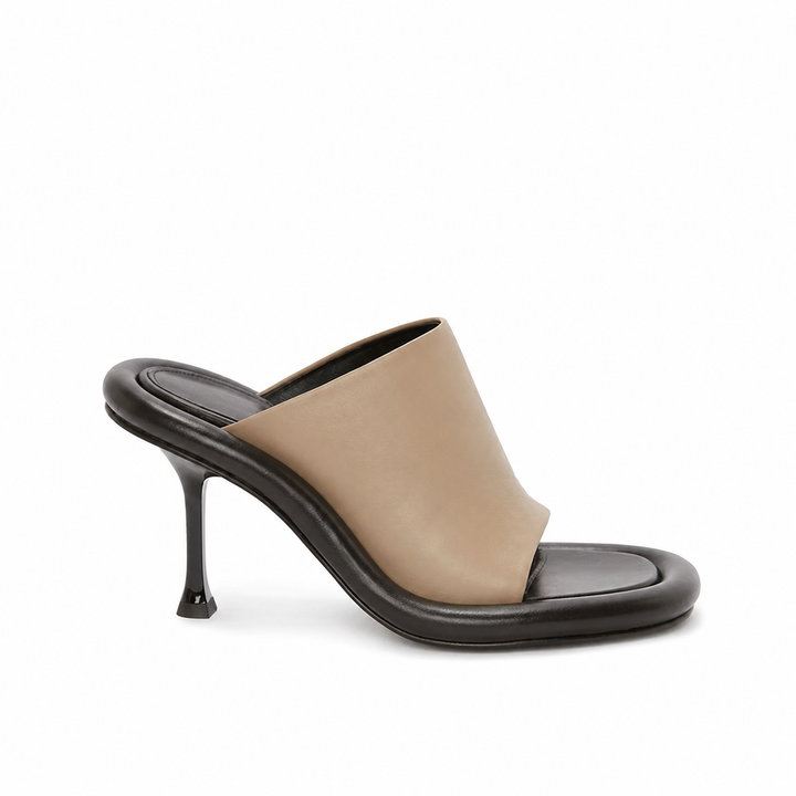 Colorblock Sculpted Heel Mule Sandals – CANDY