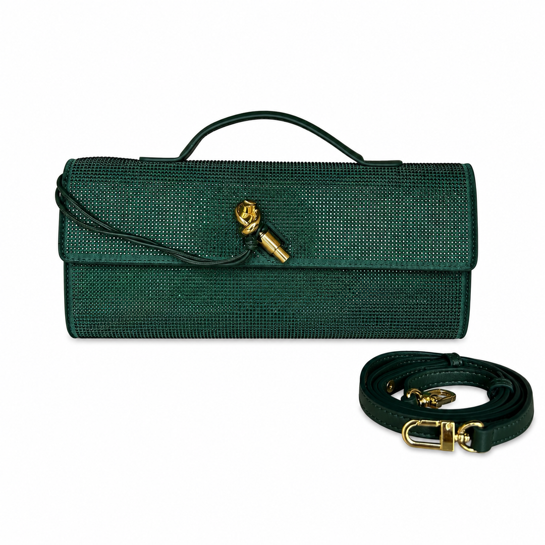 Crystal Embellished Evening Clutch Bag – MOCHA