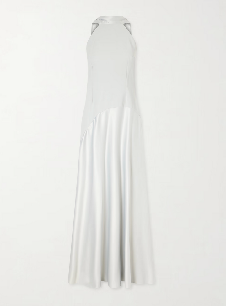 halter neck column maxi dress with open back – AURELIA