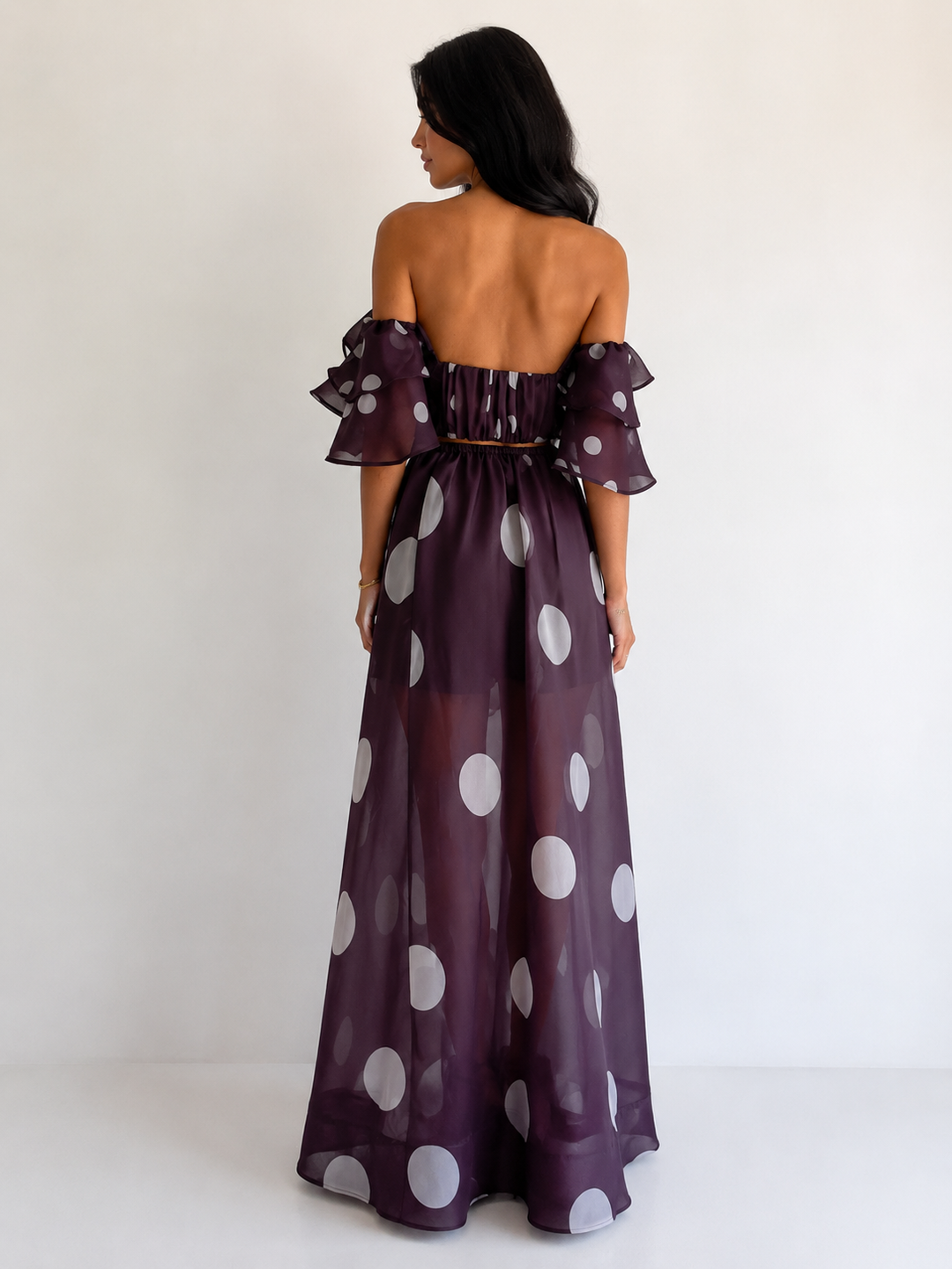 Polka Dot Ruffle Two-Piece Set - Chic
