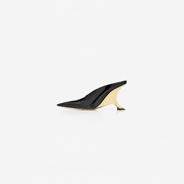 Patent Leather Sculpted Wedge Mule Heels – ORÉA
