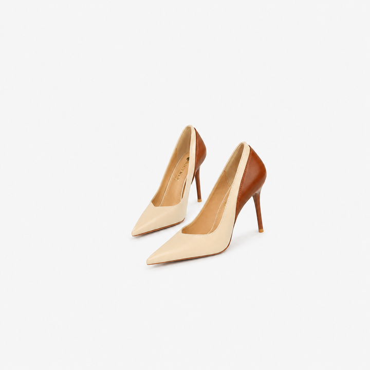 Ivory & Caramel Pointed Stiletto Heels – LUXÉVA