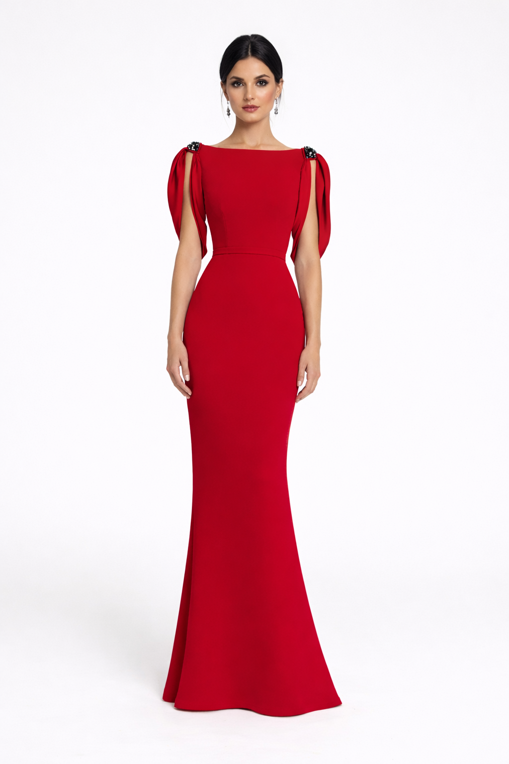 shoulder-tie mermaid gown with crystal accents – ALLURE