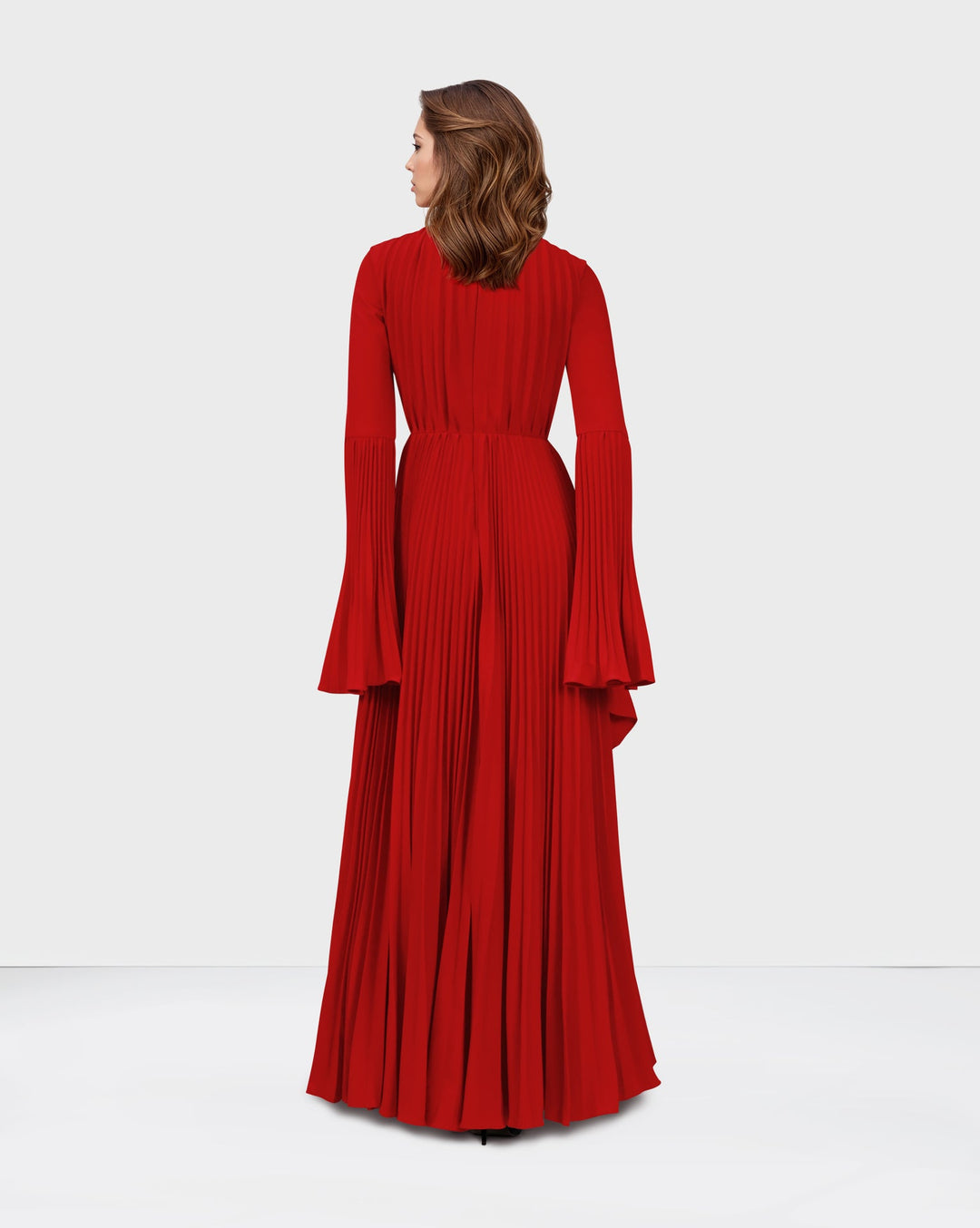 ODD-Pleated dress with bell cuffs - JOVAAN