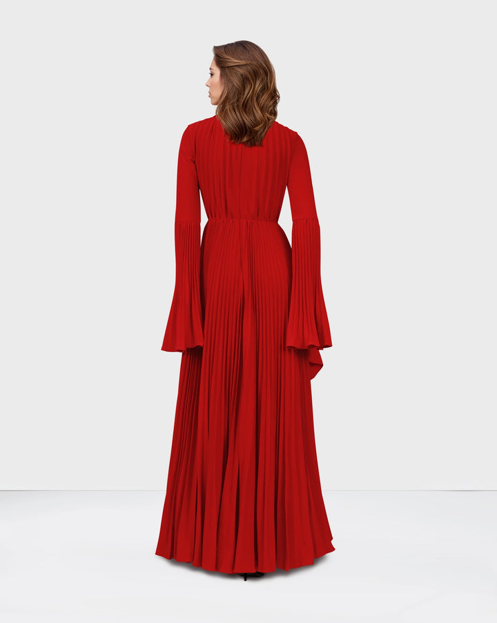 ODD-Pleated dress with bell cuffs - JOVAAN