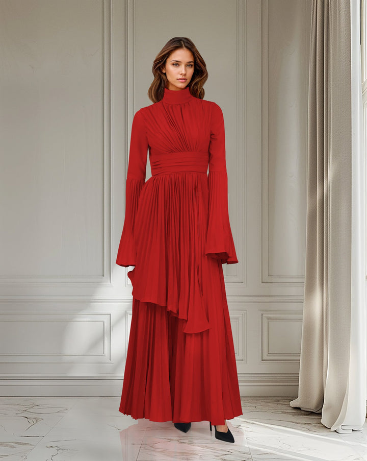 ODD-Pleated dress with bell cuffs - JOVAAN