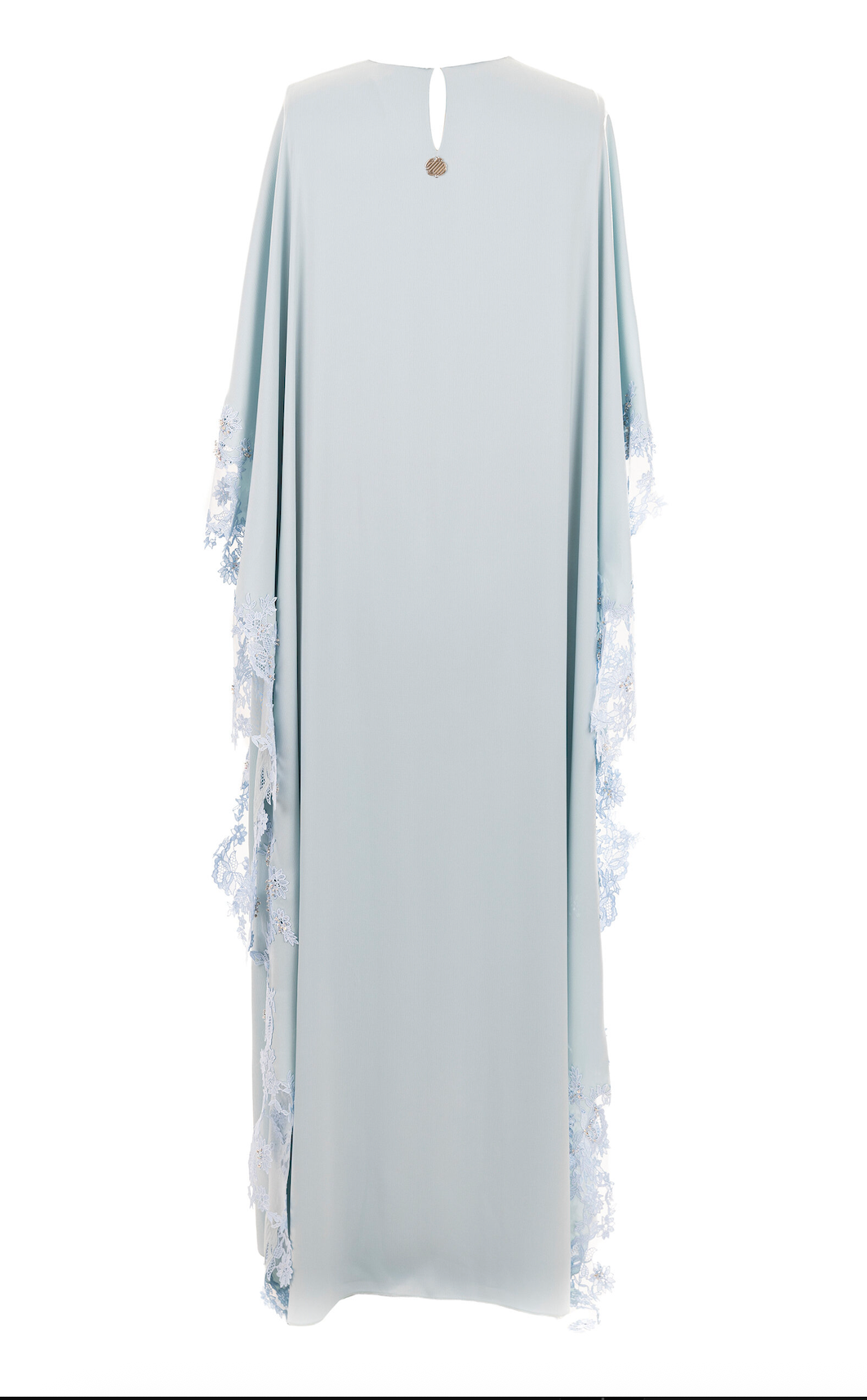 lace-trimmed flowy kaftan dress – AURA