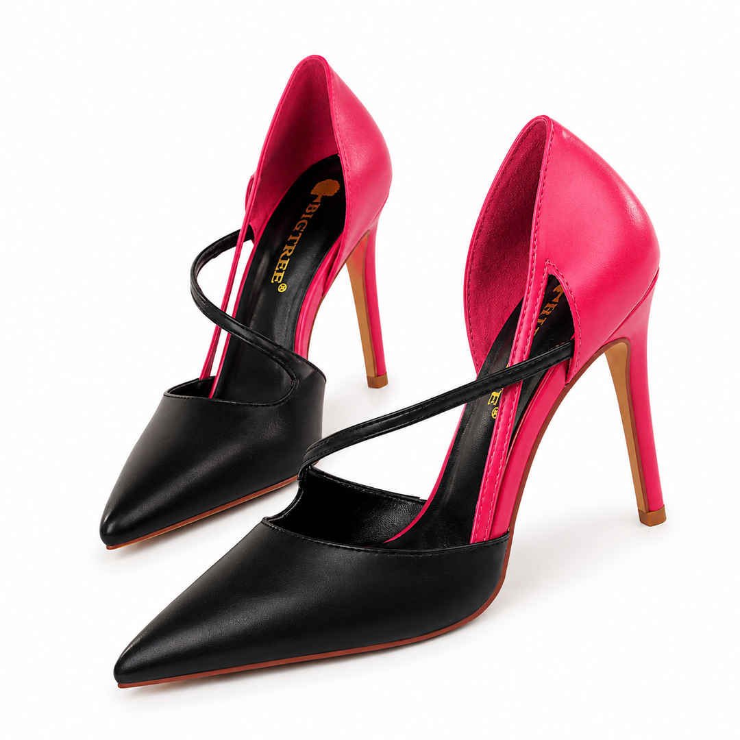 Color Block Pointed Toe Stiletto Heels – VIVÉLLE