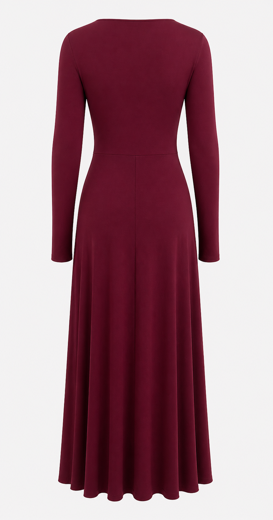 Burgundy Draped Knot Maxi Dress-VELORA