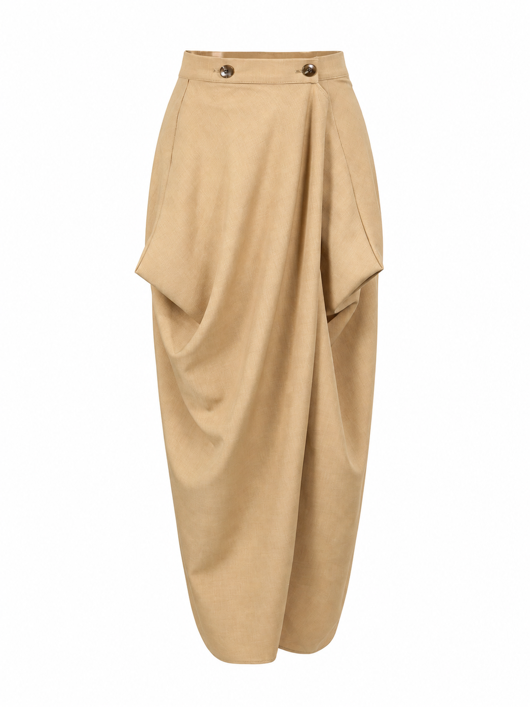 Asymmetric Draped Midi Skirt – ÉLÉGANCE