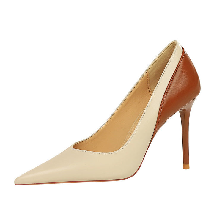 Ivory & Caramel Pointed Stiletto Heels – LUXÉVA