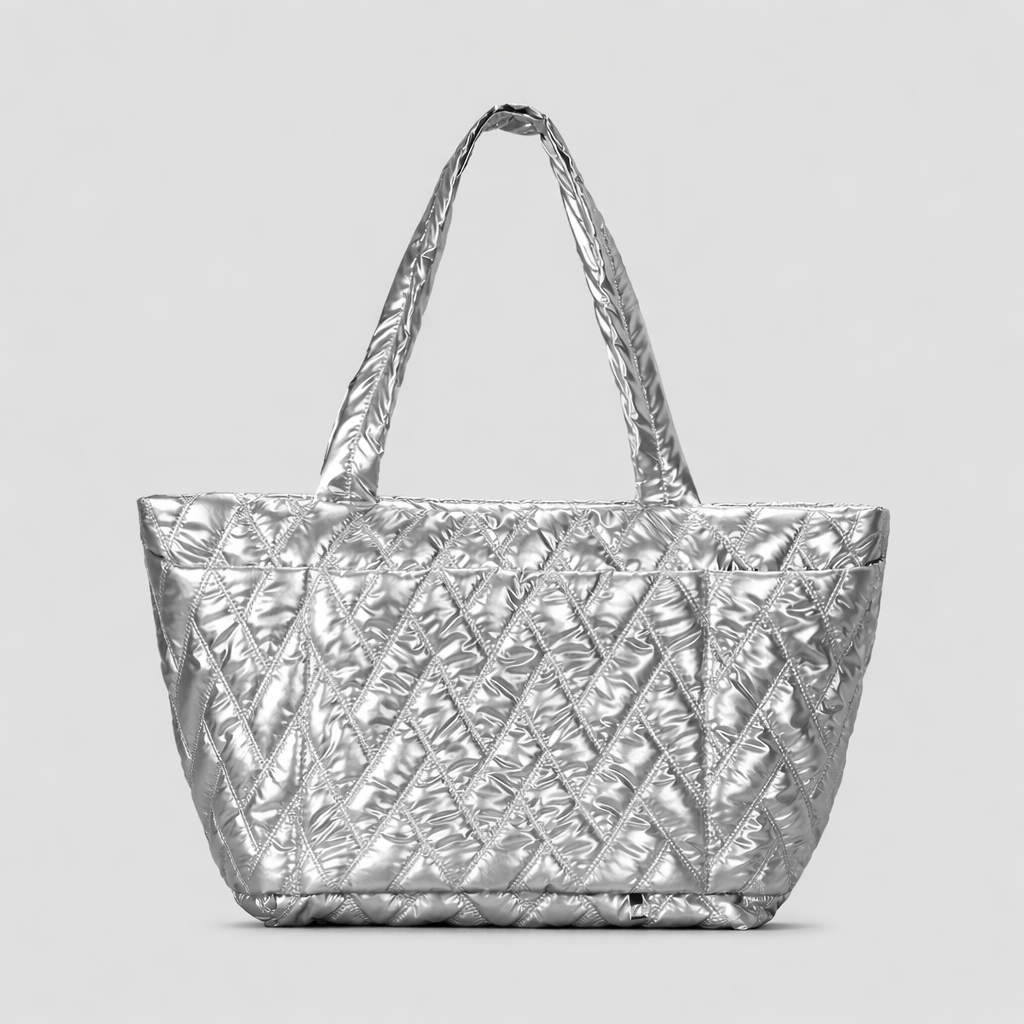 quilted oversized tote bag with padded straps – PUFFER