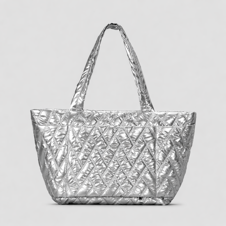 quilted oversized tote bag with padded straps – PUFFER