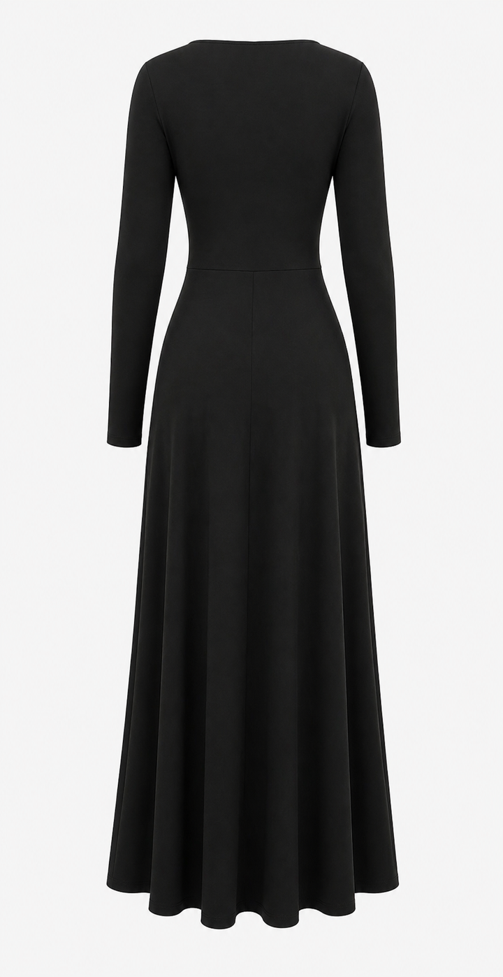 Burgundy Draped Knot Maxi Dress-VELORA