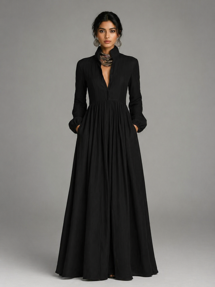 Lime Green Gathered Waist Shirt Maxi Dress - ROSÉVAS