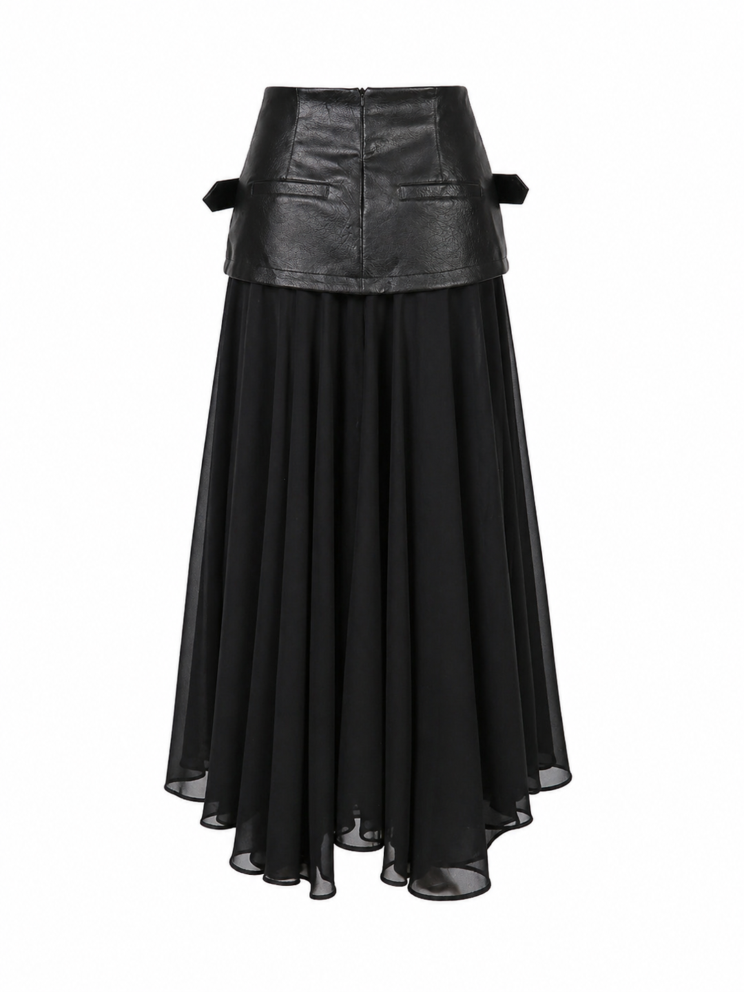 Black Layered Belted Pleated Skirt – NOIRÉ
