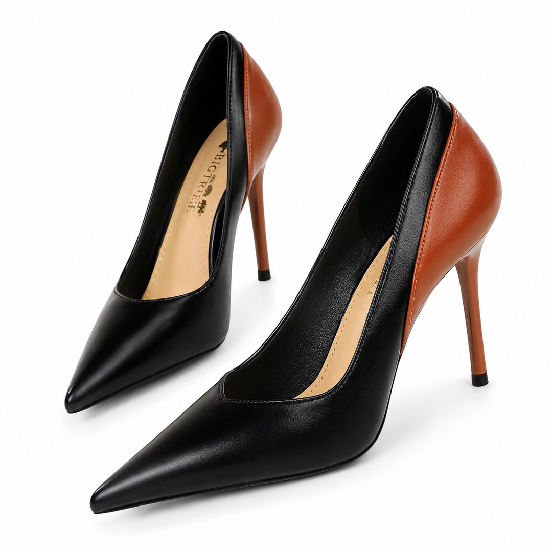 Ivory & Caramel Pointed Stiletto Heels – LUXÉVA
