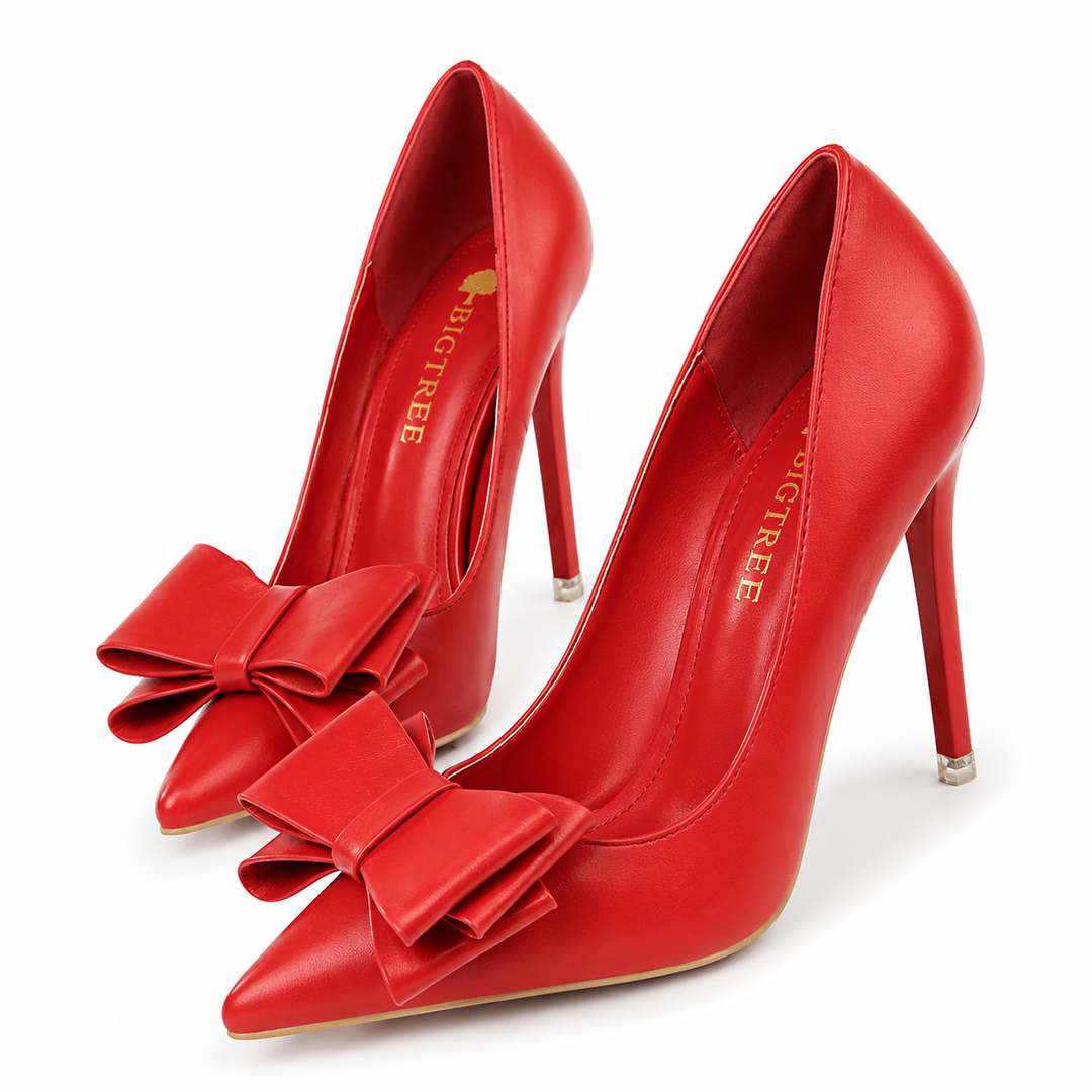 Bow Accent Pointed Toe Stiletto Heels – LIMONÉ