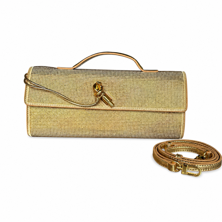 Crystal Embellished Evening Clutch Bag – MOCHA