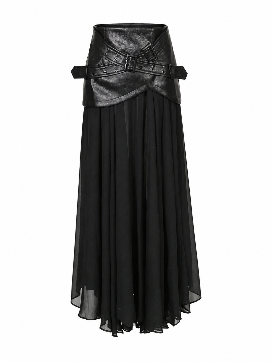 Black Layered Belted Pleated Skirt – NOIRÉ