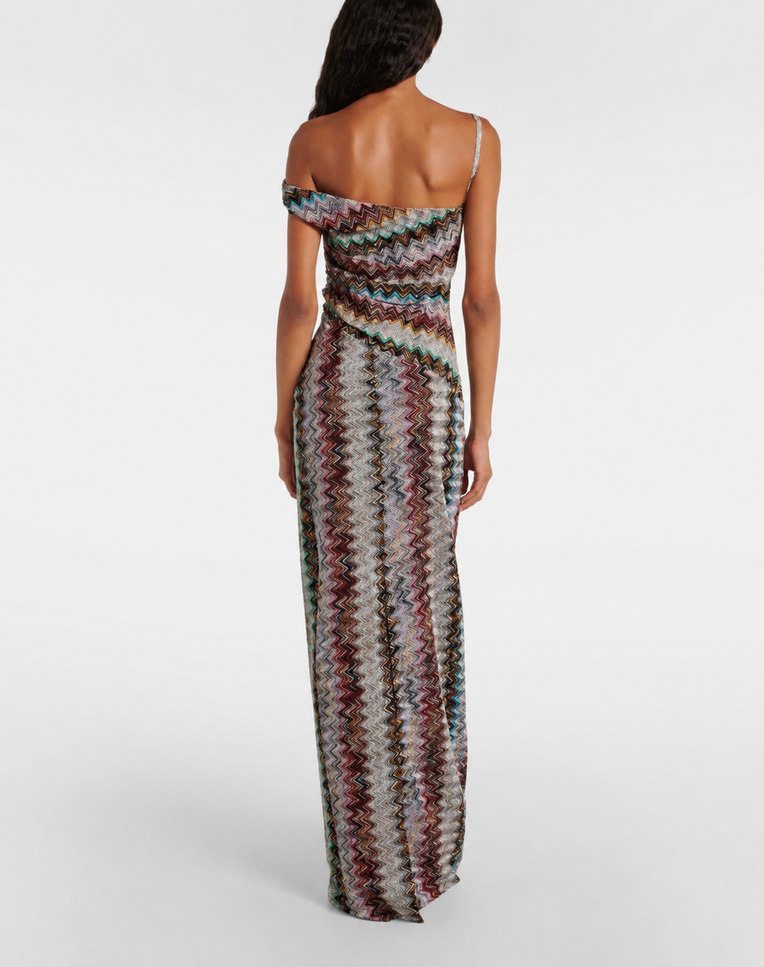Zigzag One-Shoulder Maxi Dress - Glamour