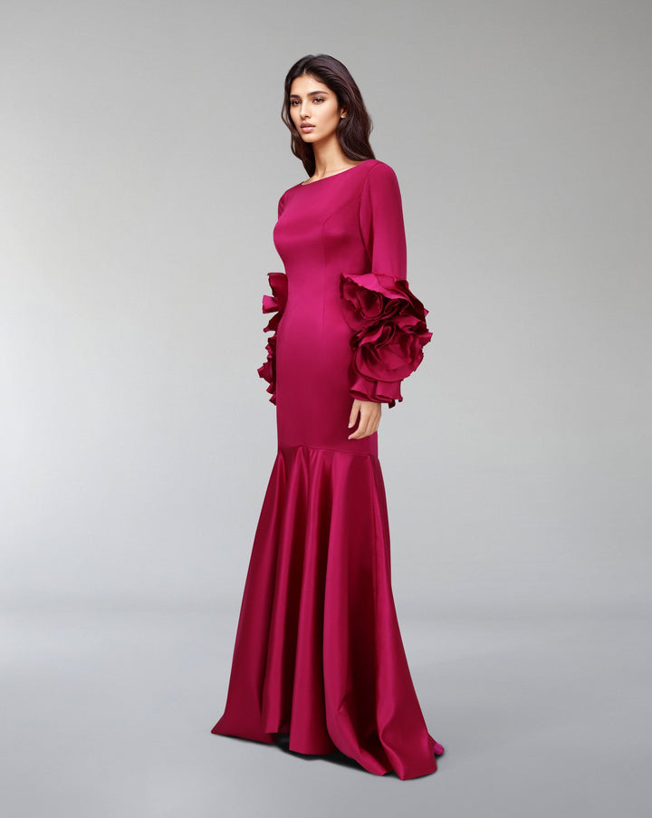 ODD-Flowered long sleeves dress