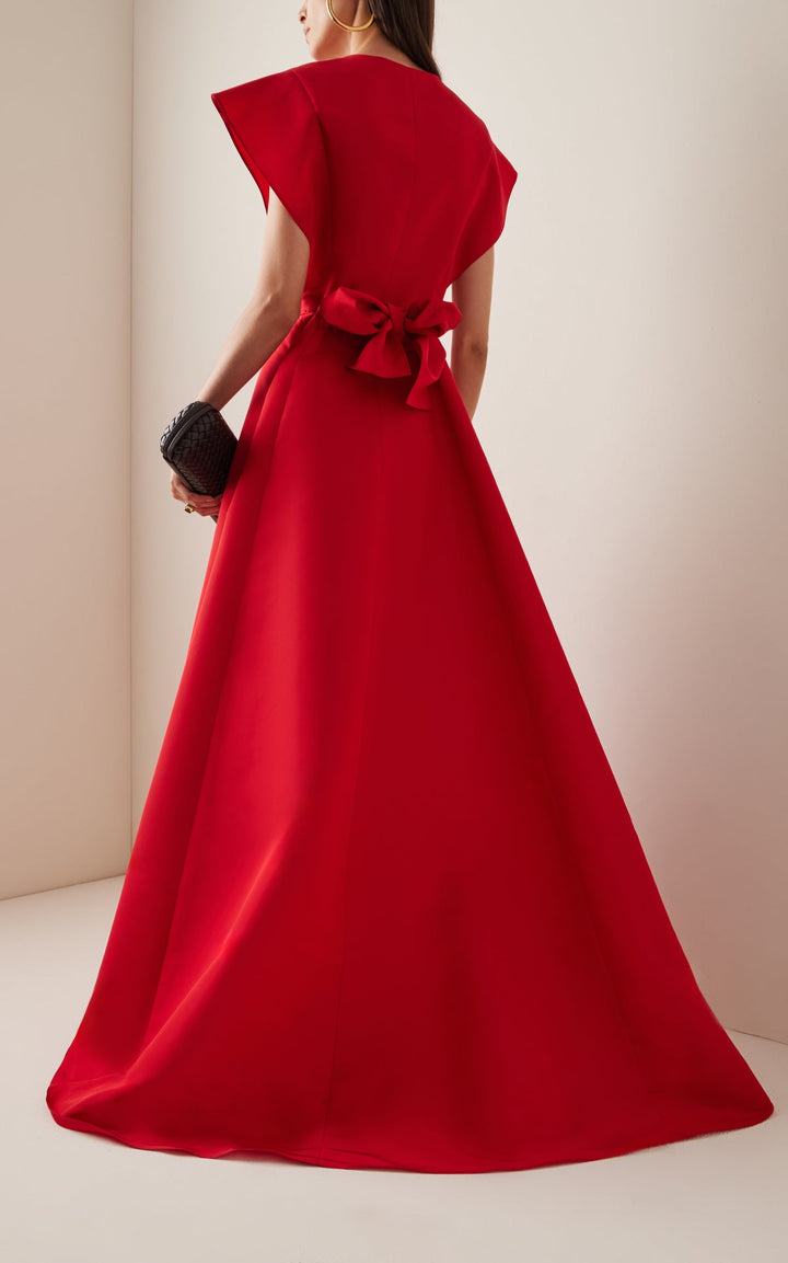 cap-sleeve gown with waist sash – ODD- VIVIEN