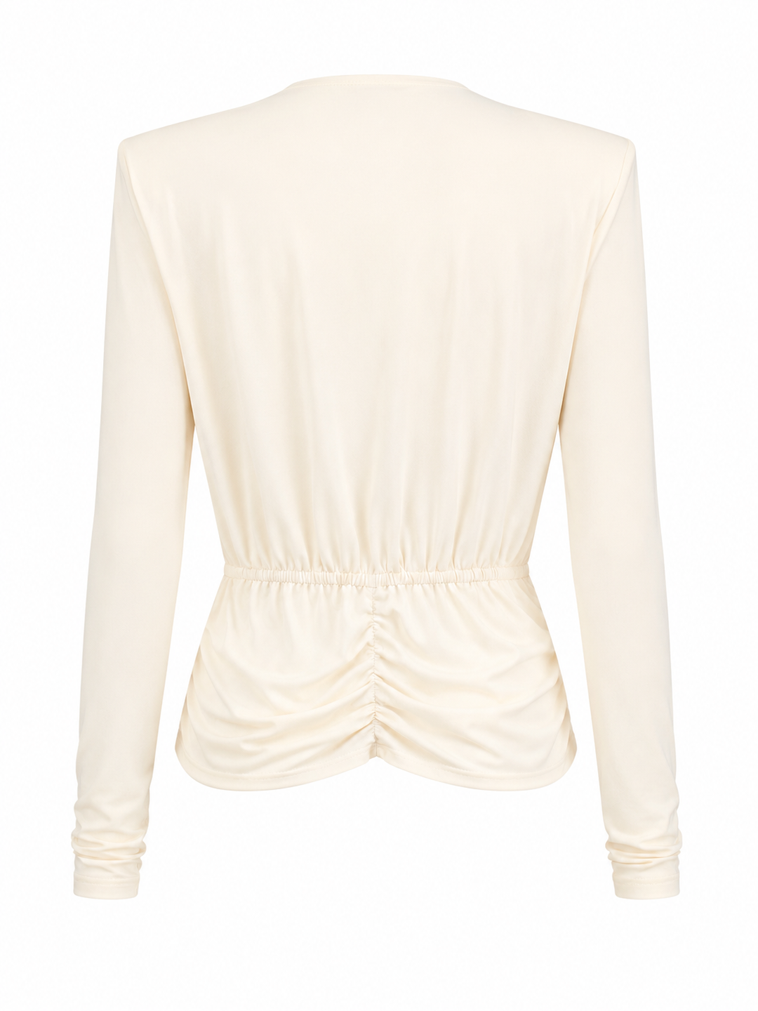 Ivory Draped Cowl-Neck Top – VÉLORA
