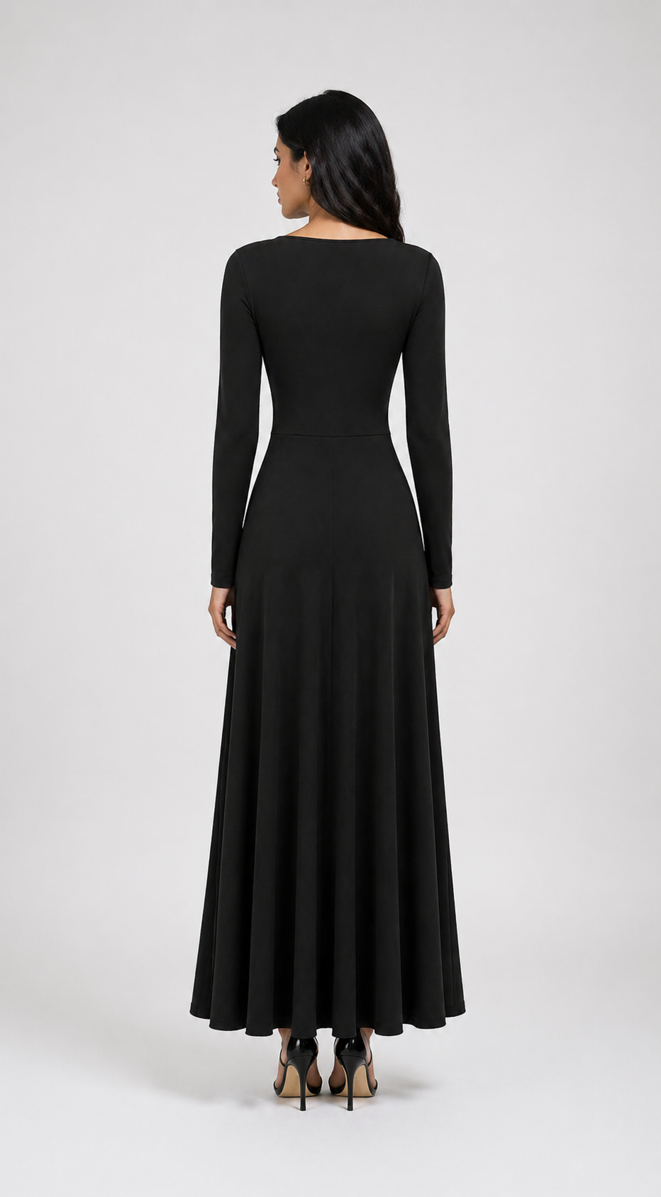 Burgundy Draped Knot Maxi Dress-VELORA