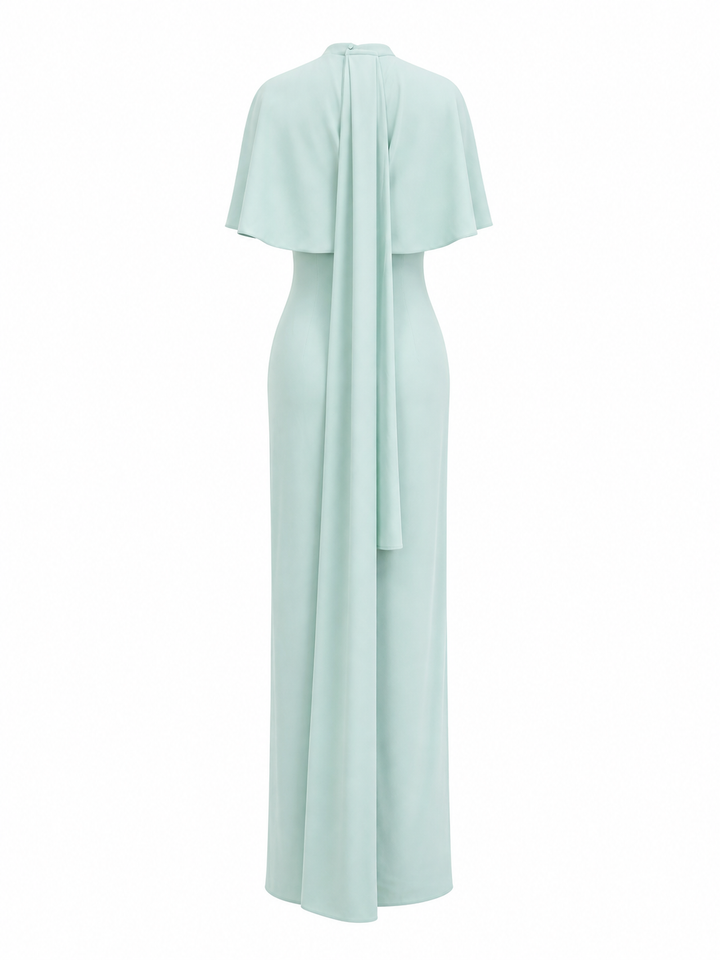 Cape Sleeve Fitted Maxi Dress – ODD- MINT