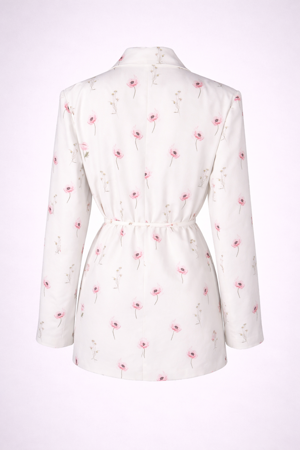 Floral Print Belted Blazer Mini Dress-SKLERO