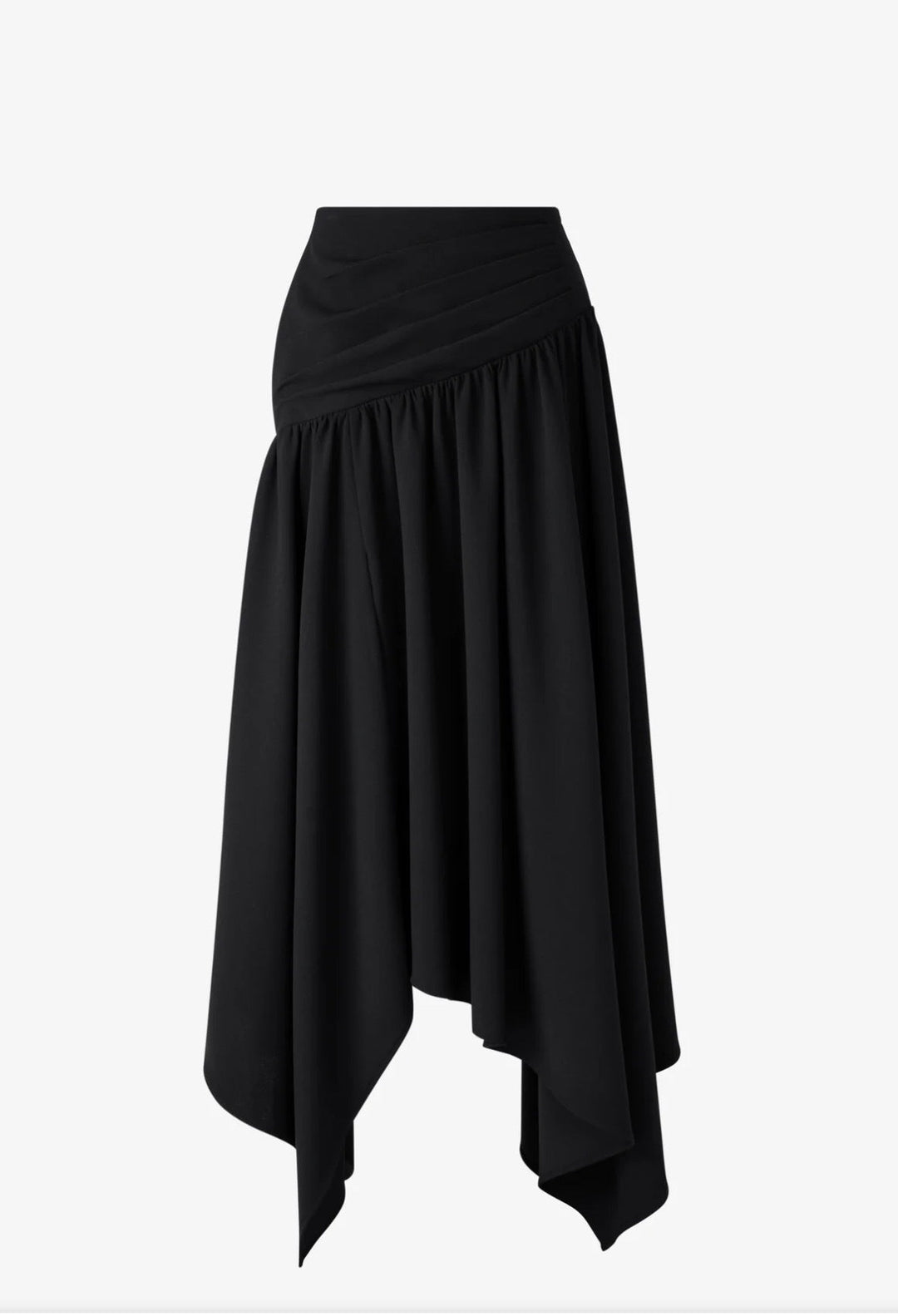 asymmetric ruched evening dress with draped neckline – VEIL