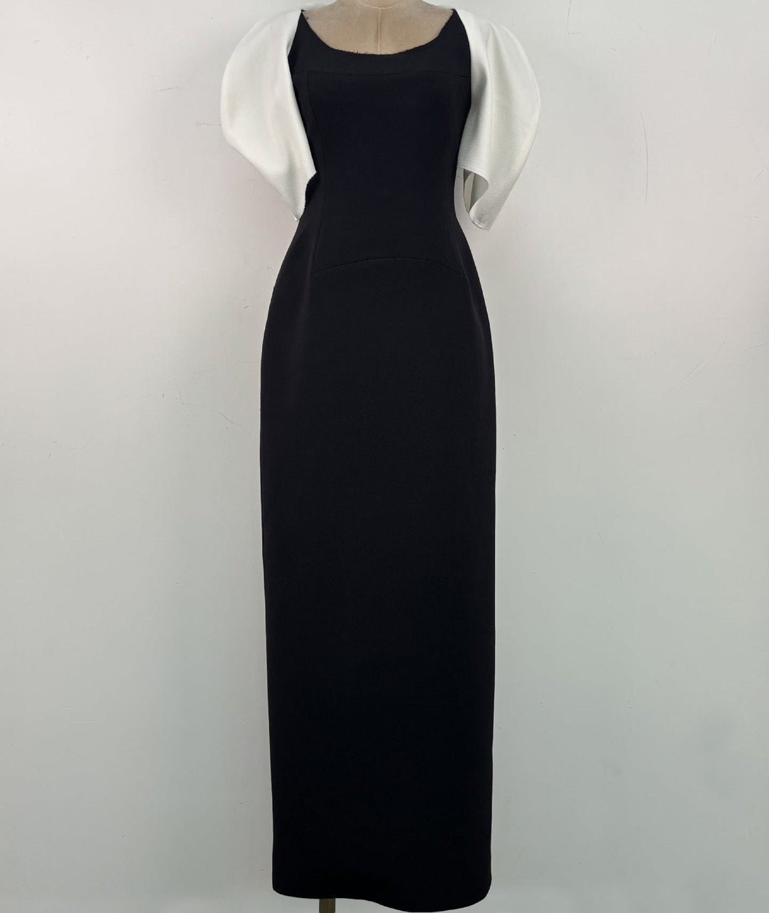 cap sleeve column maxi dress with contrast detail – ELEGANCE