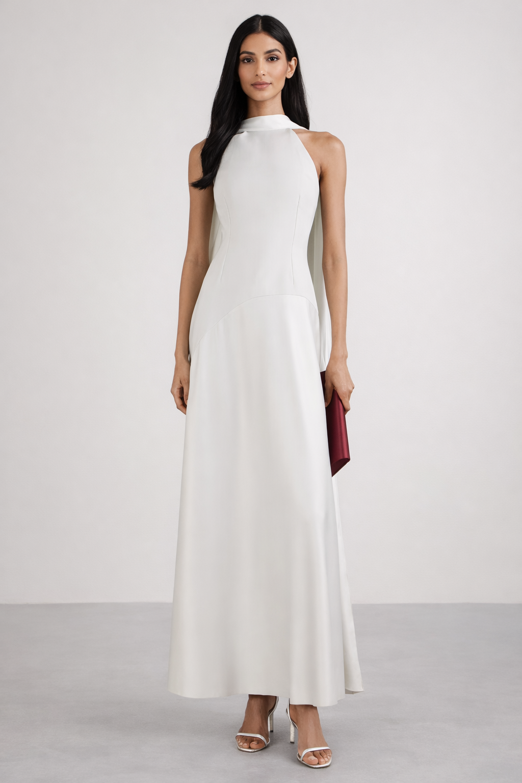 halter neck column maxi dress with open back – AURELIA