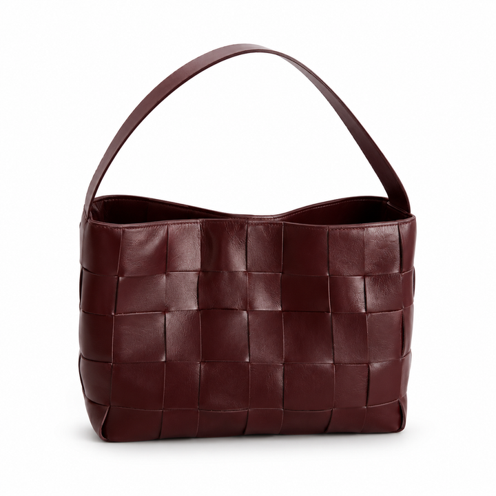 Woven Leather Shoulder Bag – BORDEAUX
