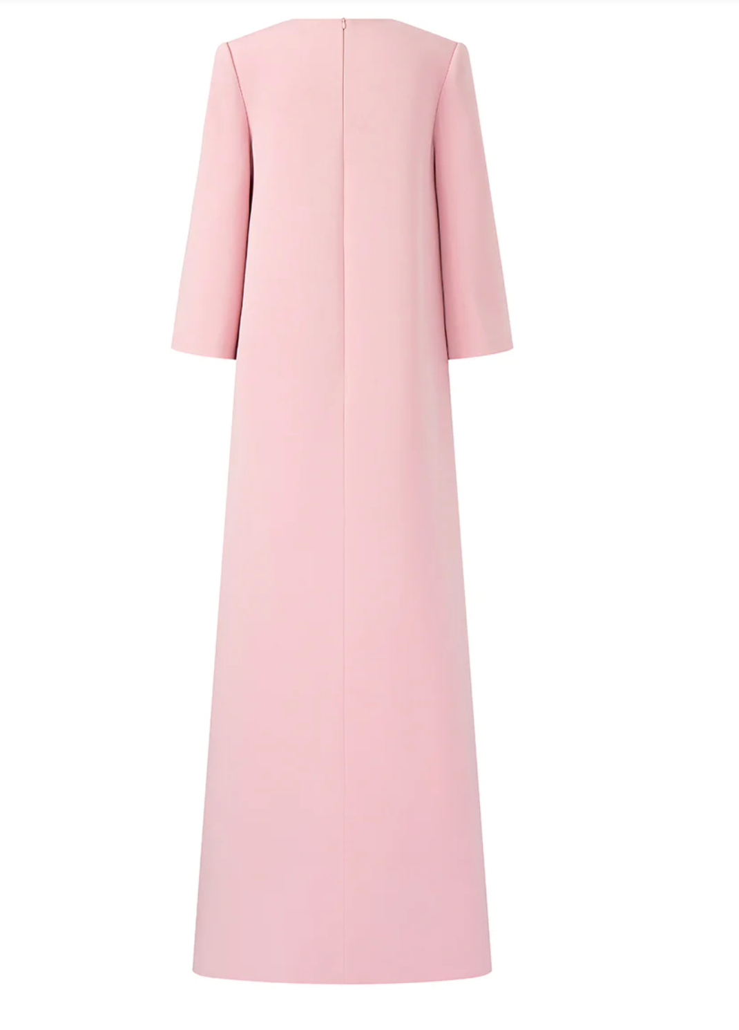 three-quarter sleeve column maxi dress with embellished neckline – ROSÉLIA